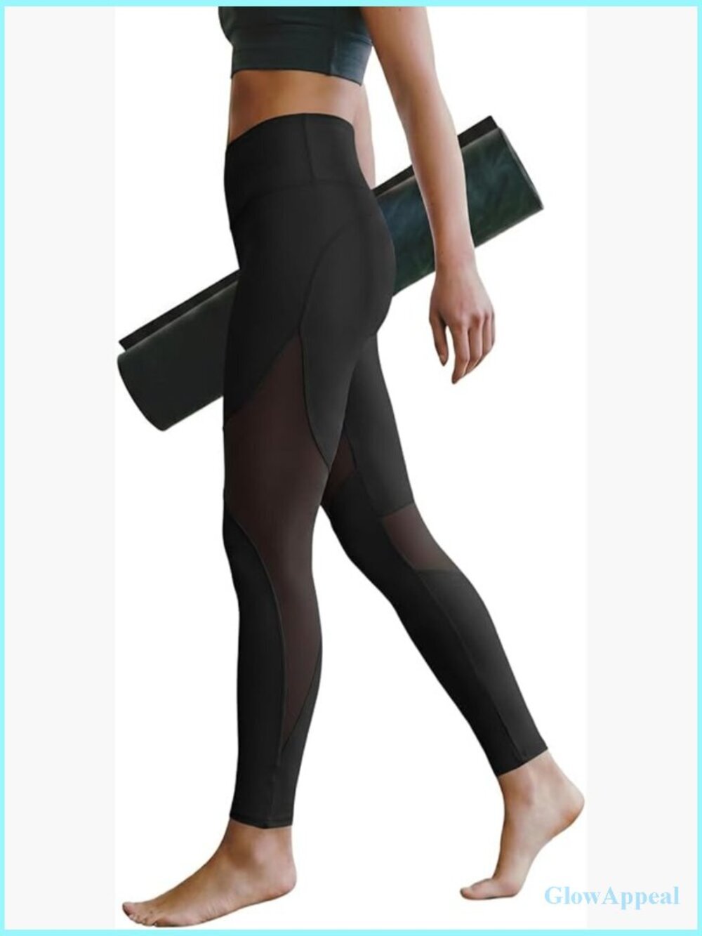High Waisted Mesh Leggings Tummy Control Butt Lifting Yoga Running Pants